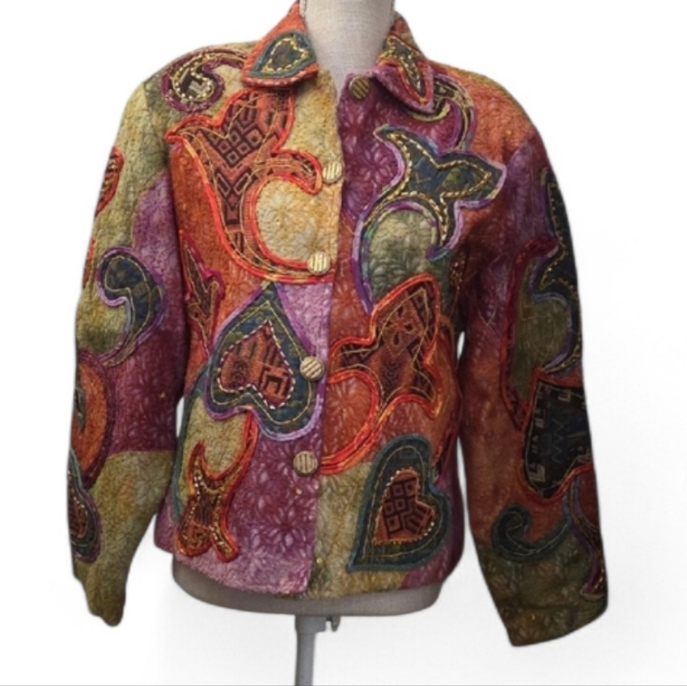 Anage Vintage Multicolor Patchwork  Jacket
